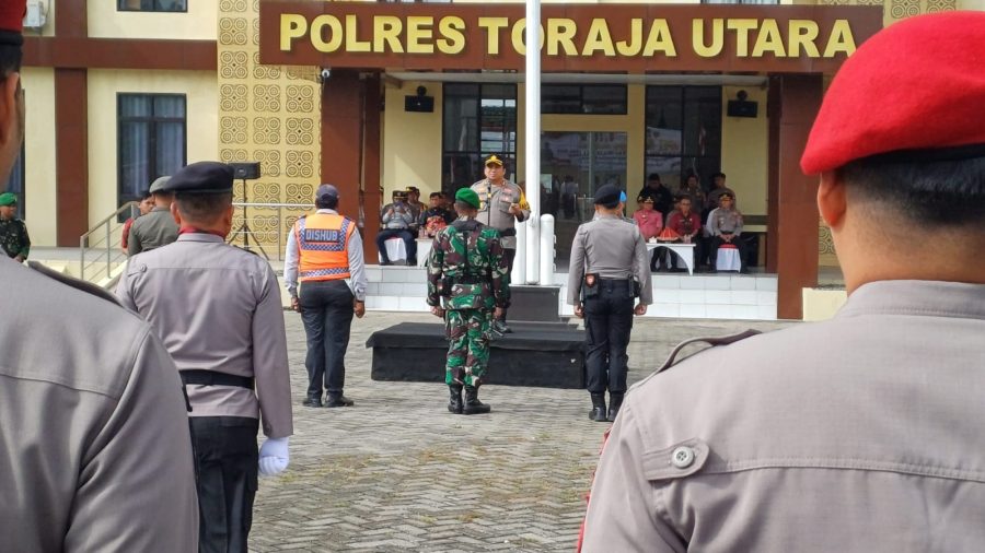 Kapolres Toraja Utara Pimpin Langsung Apel Gelar Pasukan Ops Mantap Praja Pallawa 2024-2025