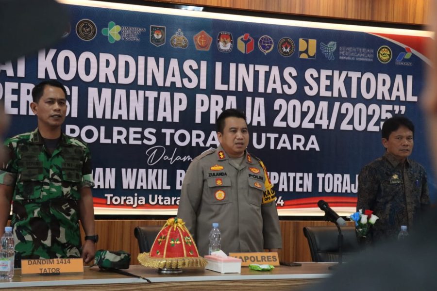 Polres Toraja Utara Gelar Rakor Lintas Sektoral Ops Mantap Praja Pallawa 2024/2025