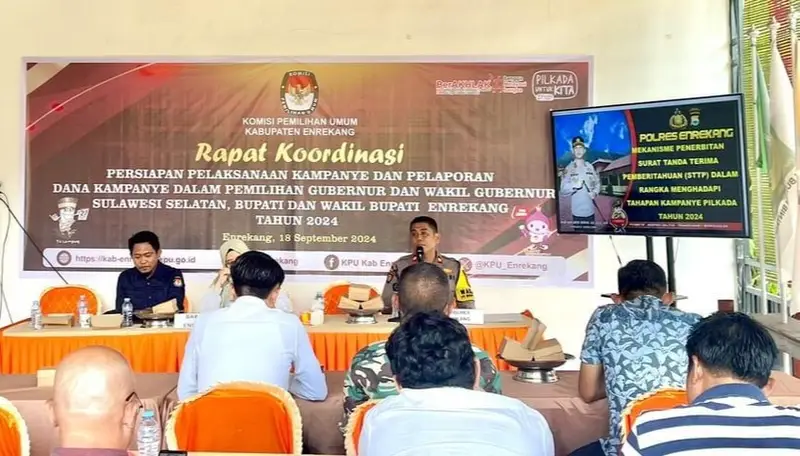 Waka Polres Enrekang Kompol Sulkarnain Hadiri Rakor Persiapan Pelaksanaan Kampanye Pilkada, Paparkan Mekanisme Penerbitan STTP