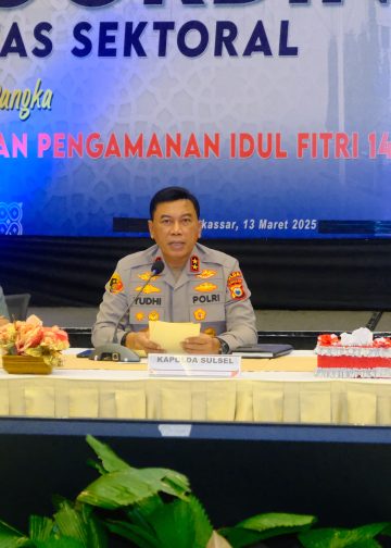 Kapolda Sulsel Membuka Langsung Rakor Lintas Sektoral Tahun 2025 Dalam Rangka Kesiapan Ops Ketupat Tahun 2025