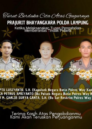 3 Anggota Polres Way Kanan Gugur Saat Bertugas Gerebek Judi Sabung Ayam