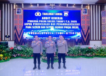Kapolda Sulsel Pimpin Taklimat Awal Audit Kinerja Itwasda Polda Sulsel Tahap I T.A 2025 Aspek Perencanaan dan Pengorganisasian