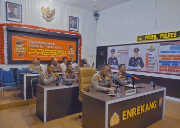 Melalui Vidcom : Kapolres Enrekang AKBP Hari Budiyanto Ikuti Coffee Morning Bersama Kapolda Sulsel dan Presidium Nasional Koalisi Perempuan