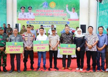 Kapolres Bone Hadiri Penyerahan Bantuan Alsintan dalam Program 100 Hari Kerja Bupati Bone