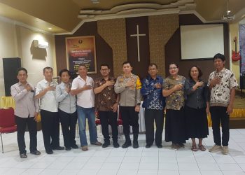 Menjelang pelaksanaan Pemungutan Suara Ulang (PSU) Pilkada Kota Palopo,Kapolres Palopo menggelar silaturahmi bersama tokoh agama Nasrani di Gereja Bethel Tabernakel