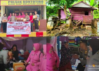 Peduli Sesama, Polsek Bontotiro Salurkan Bantuan Kepada Dua Nenek Lansia