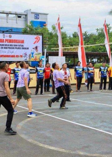 Meriahkan HUT Bhayangkara ke-79, Polres Takalar Gelar Pertandingan Bola Voli dan Futsal Internal