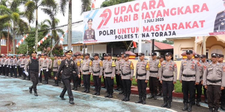 HUT Bhayangkara Ke 79, Polres Tana Toraja Gelar Upacara Dan Syukuran