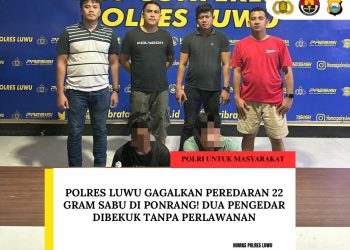 Polres Luwu Gagalkan Peredaran 22 Gram Sabu di Ponrang! Dua Pengedar Dibekuk Tanpa Perlawanan