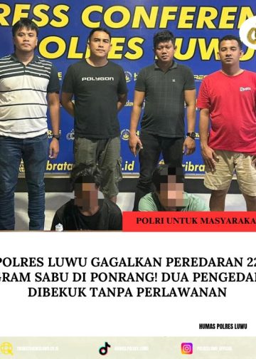 Polres Luwu Gagalkan Peredaran 22 Gram Sabu di Ponrang! Dua Pengedar Dibekuk Tanpa Perlawanan