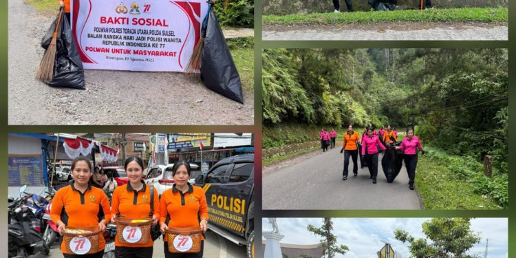 Sambut Hari Jadi Polwan ke-77, Polres Toraja Utara Gelar 2 Aksi Bakti Sosial