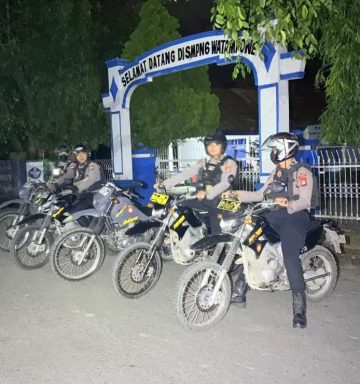Jaga Kamtibmas Aman di Kota Watampone, Personil Sat Samapta Polres Bone Tingkatkan Patroli KRYD di Malam Hari