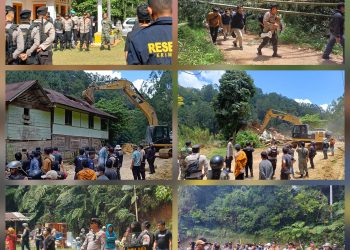 Diwarnai Pemblokiran Jalan, Polres Toraja Utara Amankan Proses Eksekusi Objek Sengketa Tanah di Kalumpang Balusu