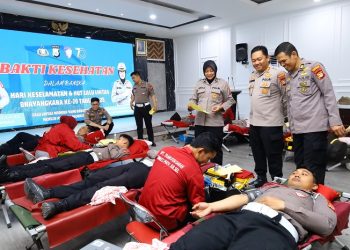 Satlantas Polrestabes Makassar Gelar Donor Darah Peringati HUT Lalu Lintas ke-70