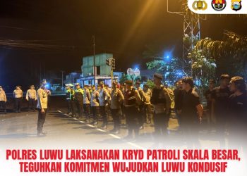 Polres Luwu Laksanakan KRYD Patroli Skala Besar, Teguhkan Komitmen Wujudkan Luwu Kondusif