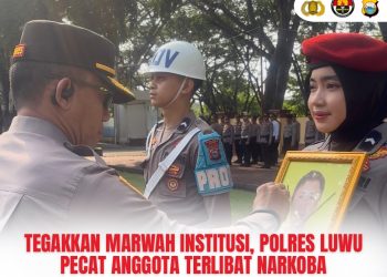 Tegakkan Marwah Institusi, Polres Luwu Pecat Anggota Terlibat Narkoba
