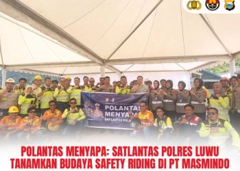 Polantas Menyapa: Satlantas Polres Luwu Tanamkan Budaya Safety Riding di PT Masmindo
