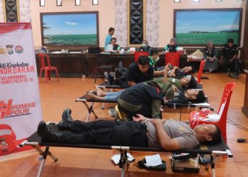 Polres Pinrang Gelar Donor Darah dalam Rangka HUT ke-74 Humas Polri