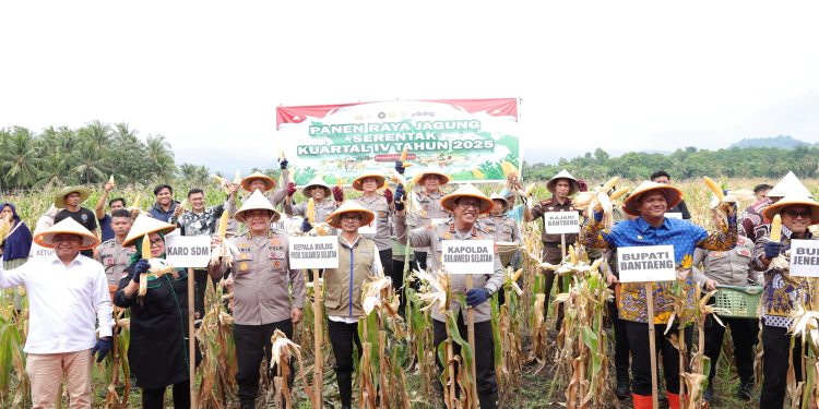 Kapolda Sulsel Hadiri Panen Raya Jagung Serentak Kuartal I 2026 di Kab. Bantaeng, Tegaskan Peran Polri Dukung Ketahanan Pangan Nasional