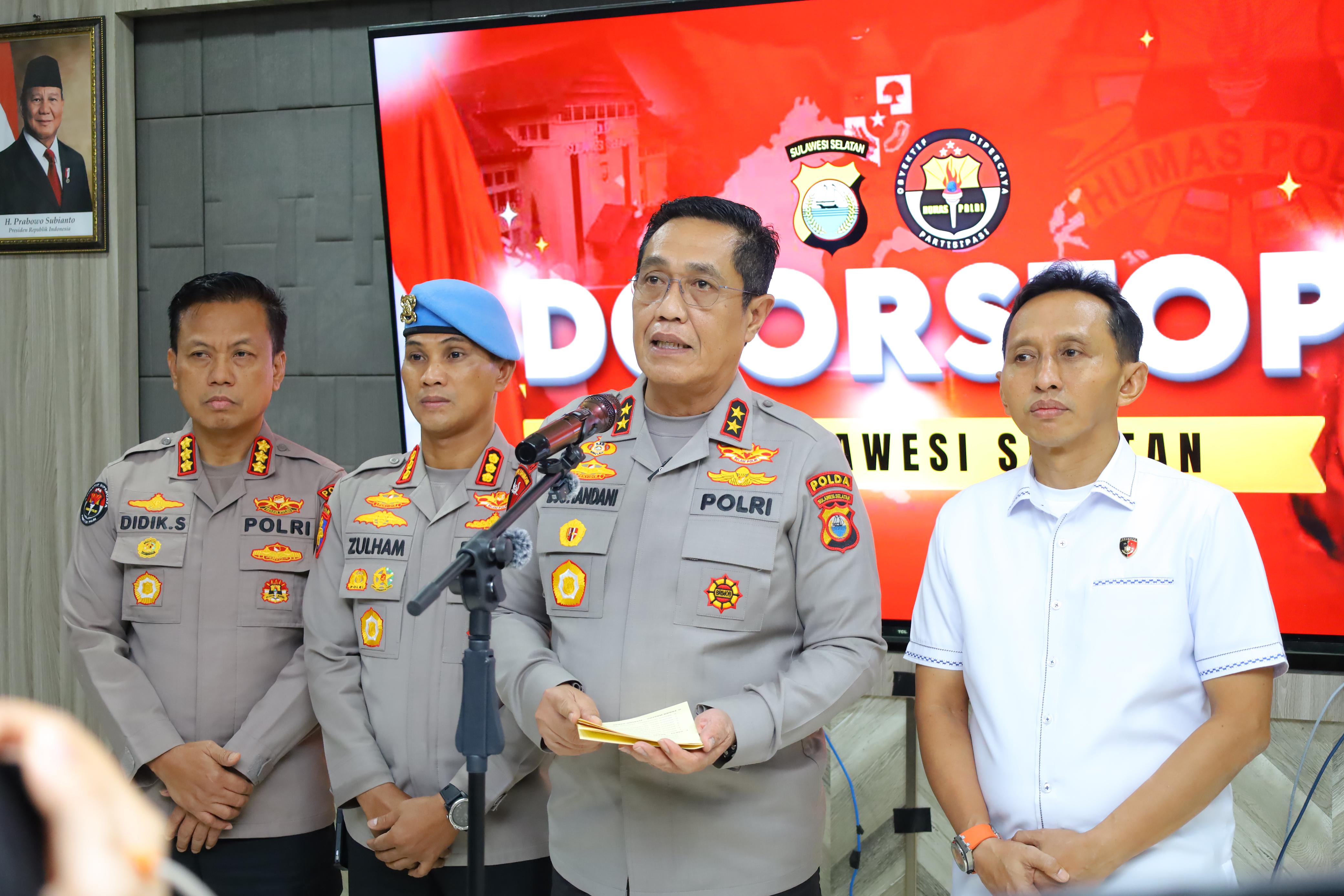 Doorstop Kapolda Sulsel Terkait Perkembangan Penyidikan Kasus Penganiayaan Bripda Dirja Pratama